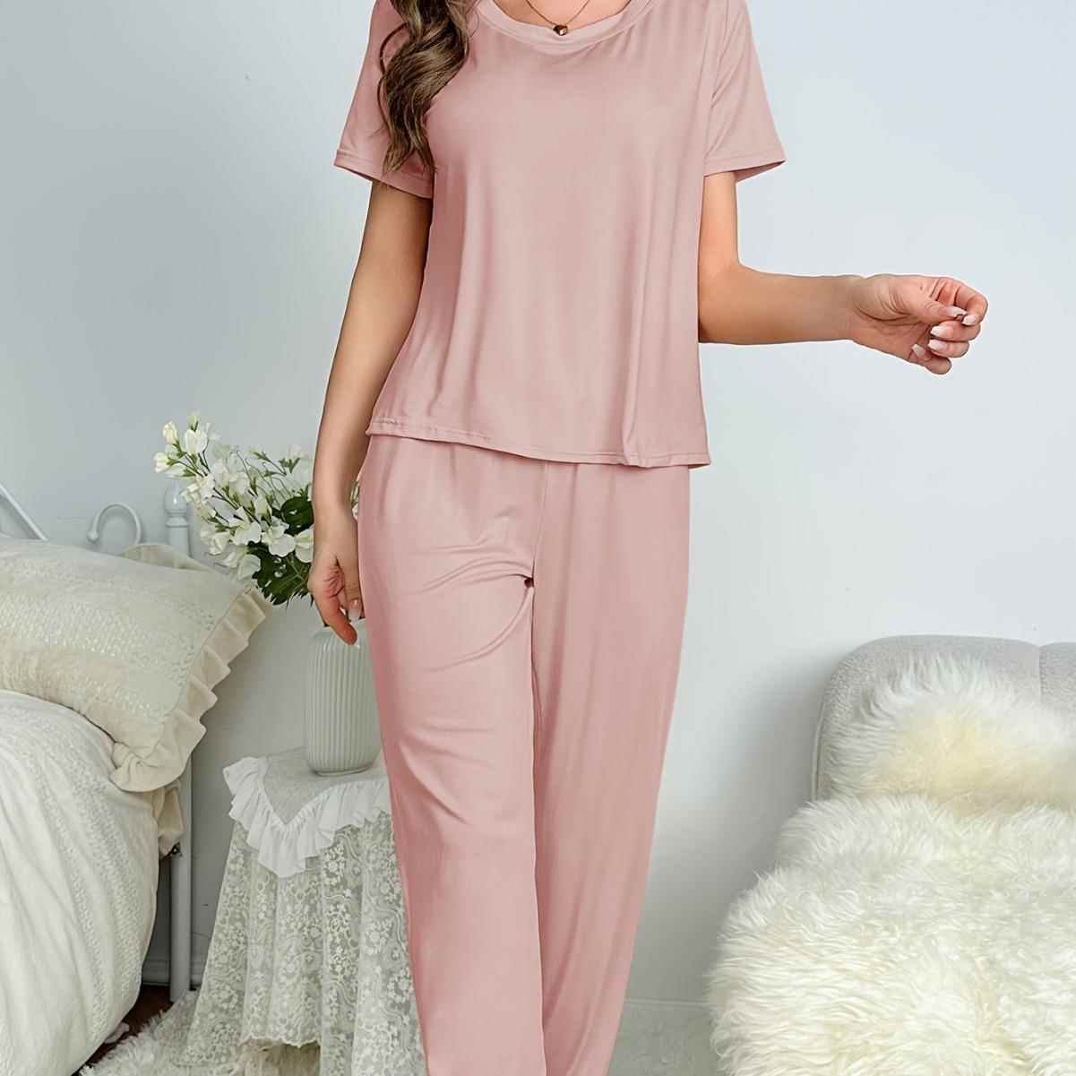 pajamas casual color solid classic suit trousers