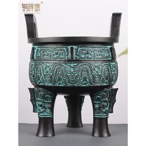 铜鼎摆件古青铜器鼎盛千秋工艺品克鼎公桌玄关酒柜桌面装饰品