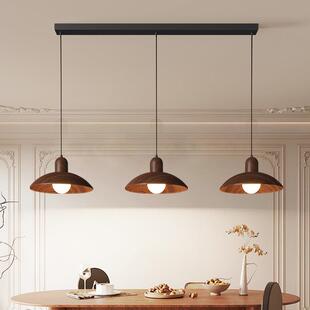 原木风格 全光谱护眼餐厅灯吊灯现代简约极简饭厅灯广东中山灯具