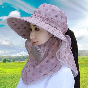 农村下地干活农活帽子女2025新款太阳帽采茶帽防晒遮脸面罩