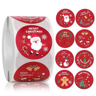 Christmas sticker roll 3.8cm gift box Sealing label decorate