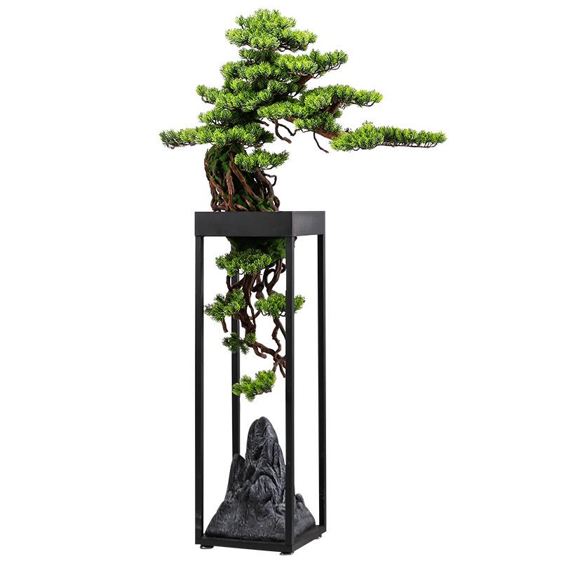 仿真绿植物盆景落地装饰客厅玄关酒店过道假树盆栽大型迎客松摆件