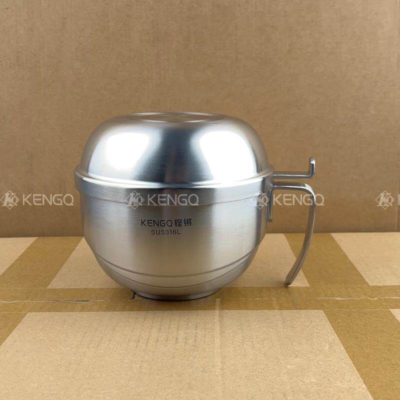 316不锈钢大肚杯早餐牛奶杯防烫吃饭碗打蛋碗泡面碗带手柄多用碗