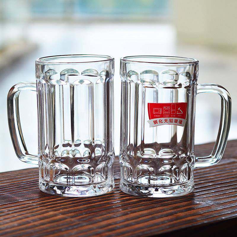 带把钢化玻璃杯子防摔耐热家用泡茶杯大容量果汁扎啤酒杯牛奶水杯,餐饮具,玻璃杯,淘宝优惠券,粉丝福利购,淘宝优惠卷