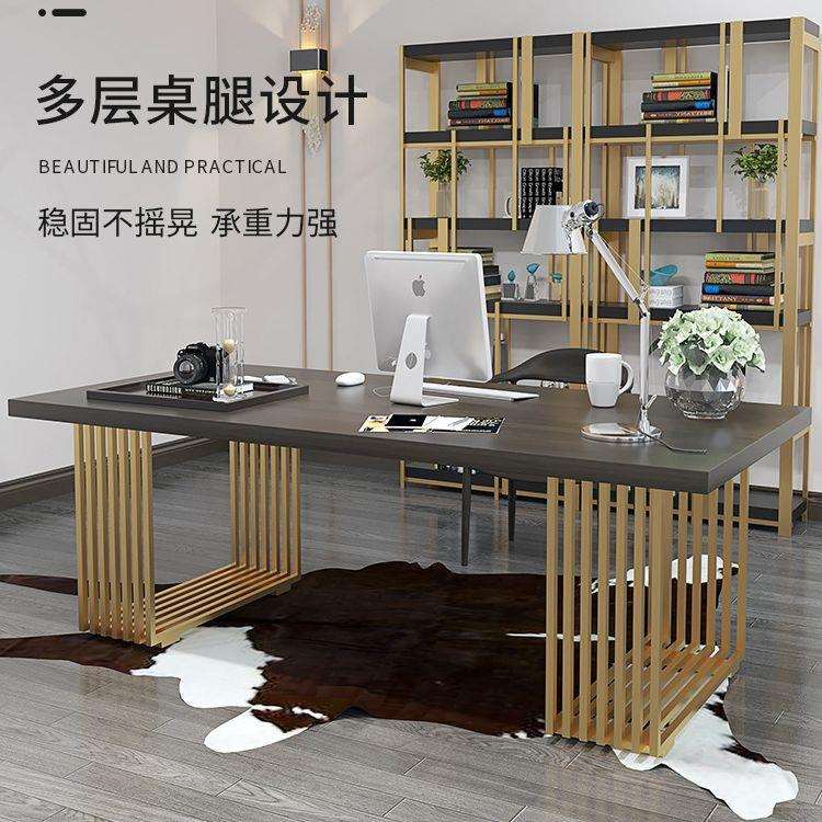 现代简约家用实木台式电脑桌北欧办公个性学习桌卧室工作写字台