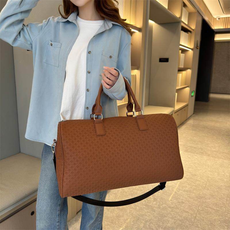 旅行包女轻便短途出行包短期旅游包便携行李袋皮质运动健身包