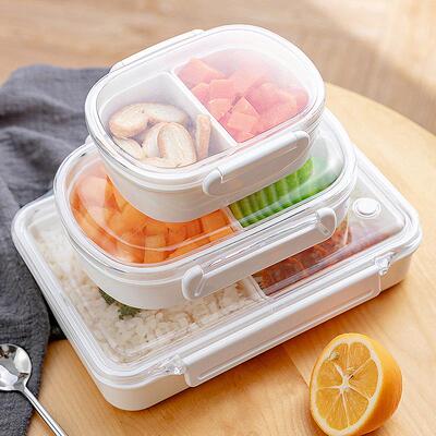 Microwave-safe lunch box with compartments, fruit box, porta