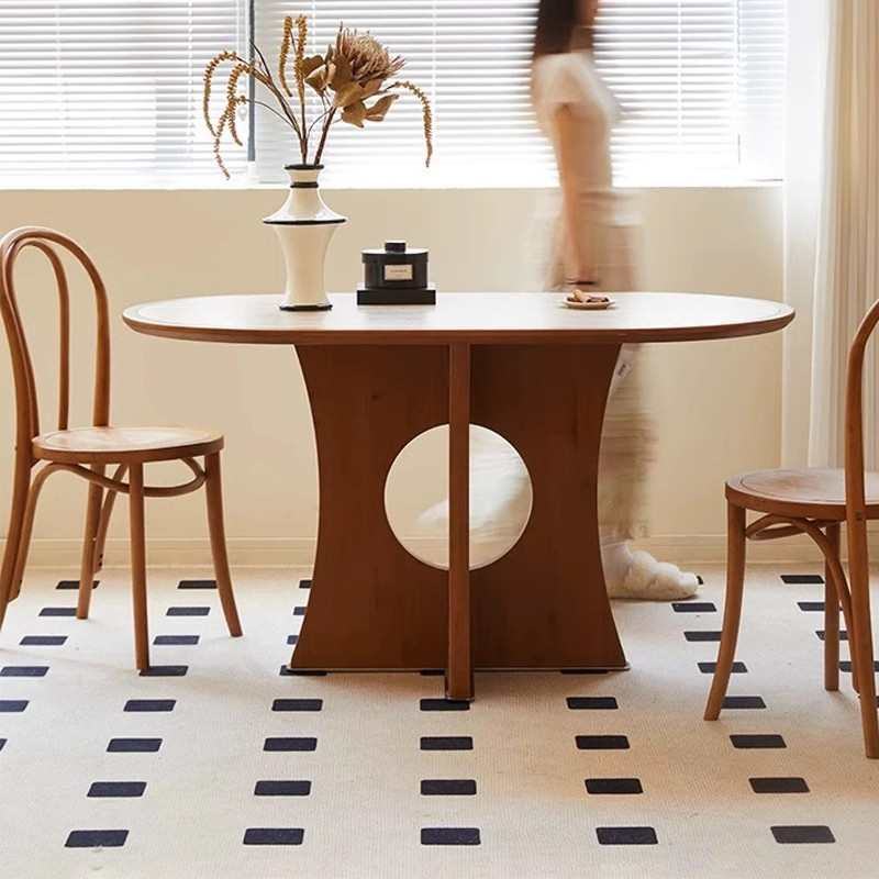 圆桌桌腿实木侘寂风大板茶桌腿支架中式书桌脚餐桌底座中古风桌腿