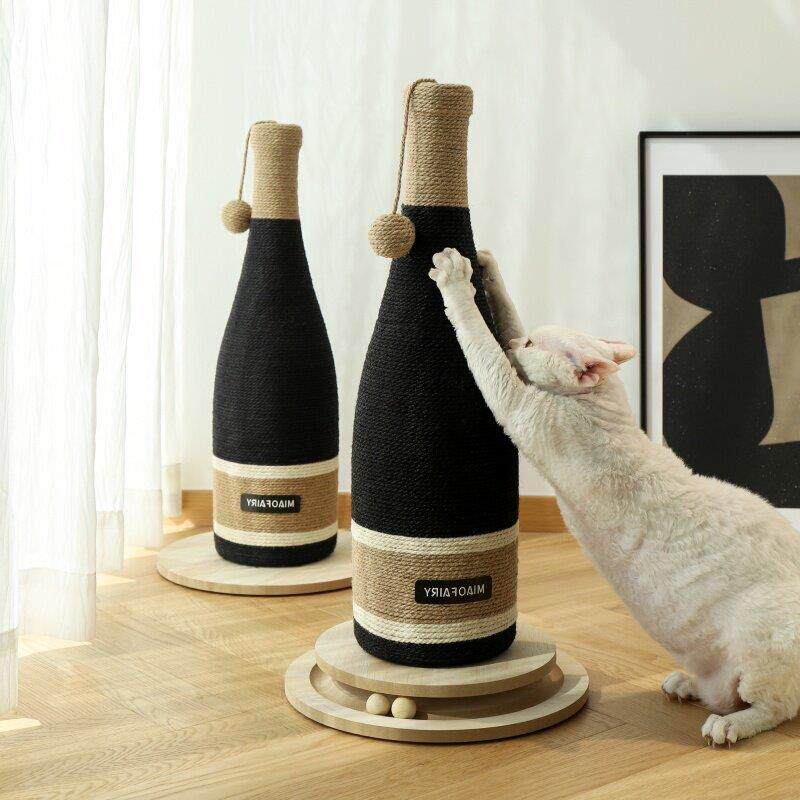 猫抓柱立式耐磨不掉屑猫抓板麻绳红酒瓶磨爪沙发保护猫玩具猫抓板