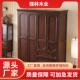 中古风实木衣柜黑胡桃木主卧大衣橱卧室家用收纳挂衣柜对开门衣柜
