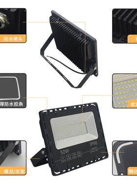 户外广告贴片广场灯LED投射灯100W150W200W投光灯工厂厂房泛光灯