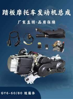 建豪直销踏板摩托车GY6-50/80cc短箱体40CM10寸轮发动机总成