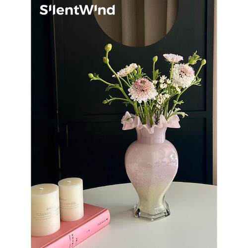 SilentWind轻奢高级感ins风玻璃花瓶插鲜花中古法式桌面装饰摆件