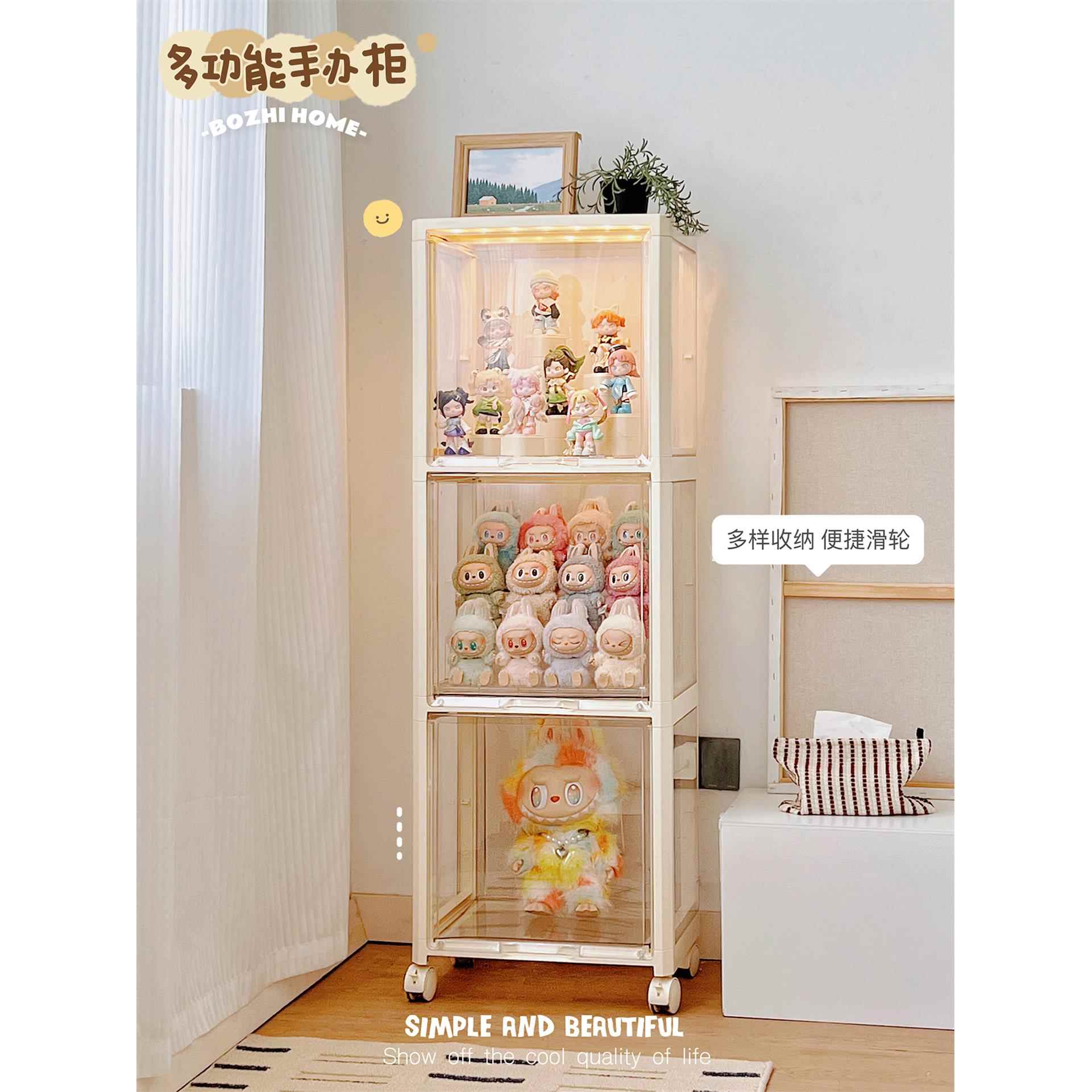 新款模型展示柜透明盲盒玩具适用乐高模型架子积木高达收纳盒家用