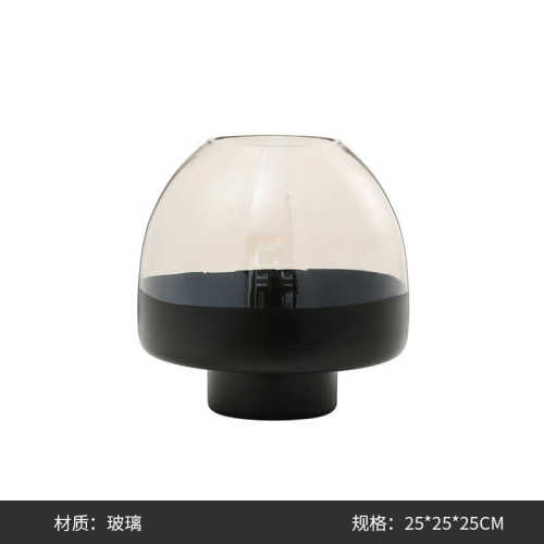 宽口双色现代器简约客厅创意餐桌样板房玻璃电视柜插花花瓶装饰品