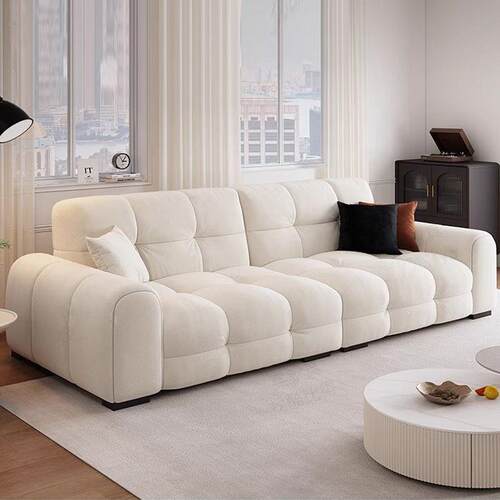 布艺沙发现代简约客厅小户型法式奶油风猫抓布休闲沙发