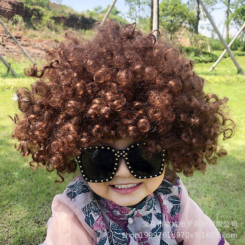 爆炸头假发搞怪小丑头套演出搞笑道具彩色假发套幼儿园表演区材料