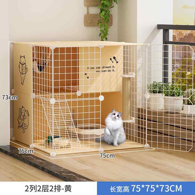 高档猫笼别墅超大自由空间家用猫猫砂盆室内宠两层带舍厕所猫咪物