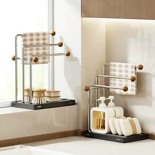 Kitchen Dishcloth Drying Rack Multifunctional Storage Shelf