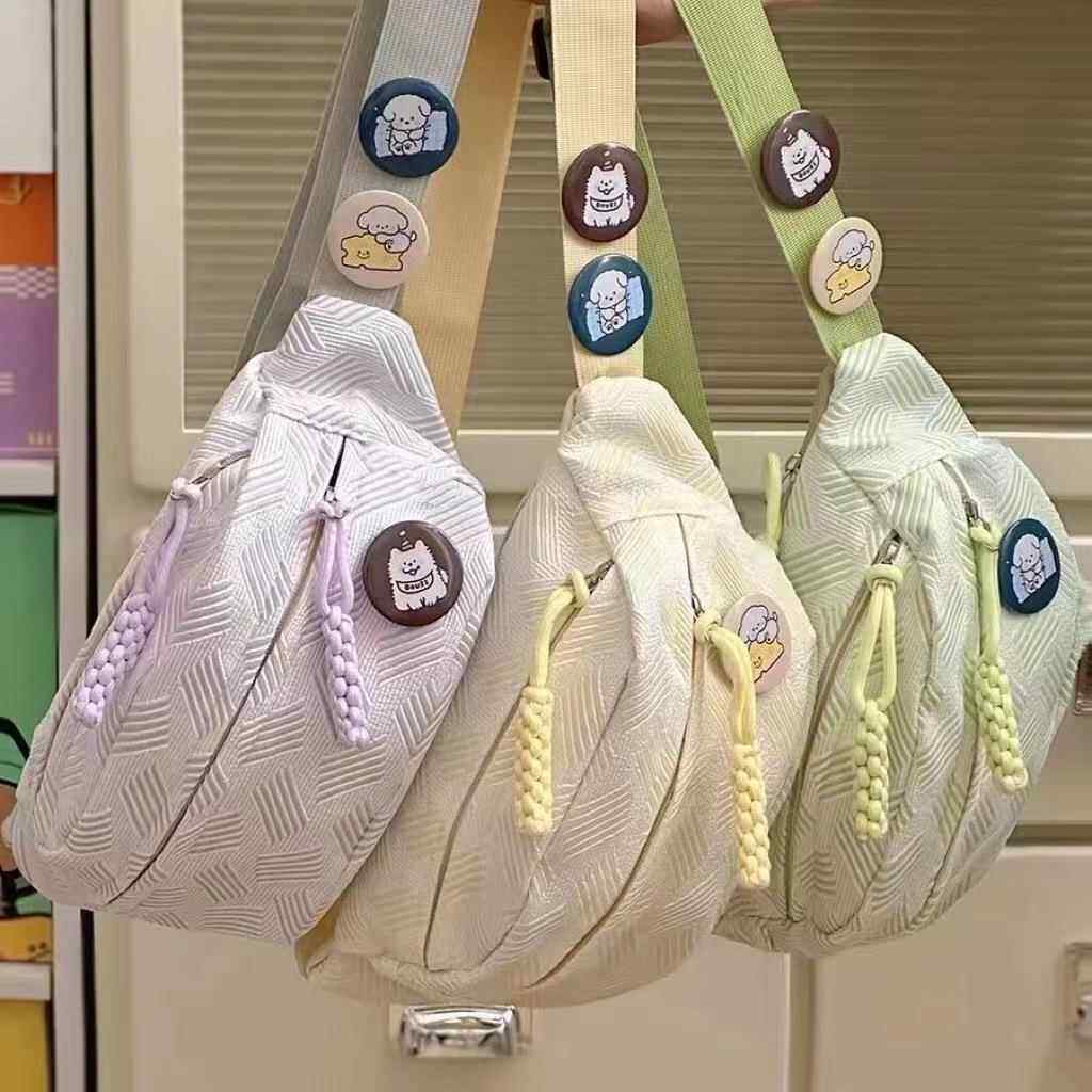 简约休闲ins风包包女 小清新森系斜挎包运动胸包小众学生百搭腰包