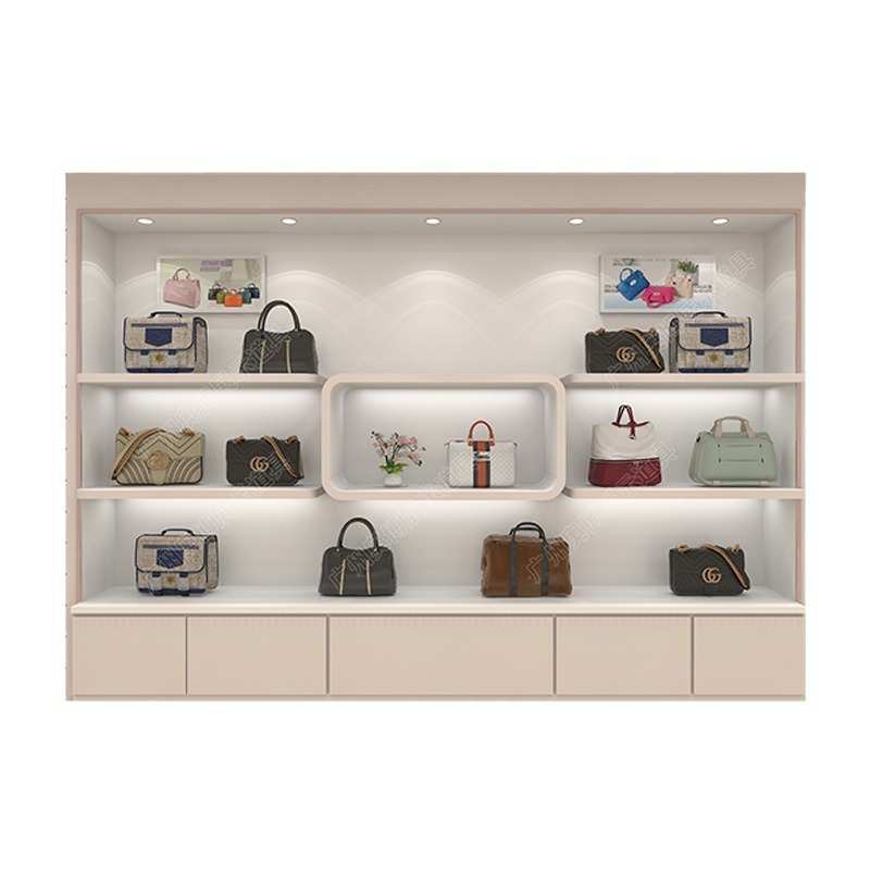 定 做商场皮具中岛烤漆展示柜饰品包包展柜家纺货架陈列柜设计