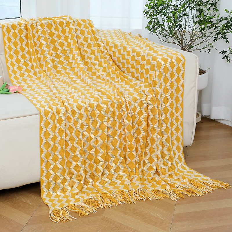 午睡高级编织的感盖针织毯沙发定制旅行床上毛毯休闲毯子定做