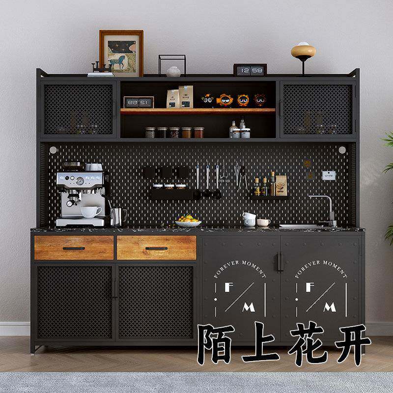 工业风餐边柜洗手台多功能茶水柜洗手池盆商用水吧台一体柜阳台柜