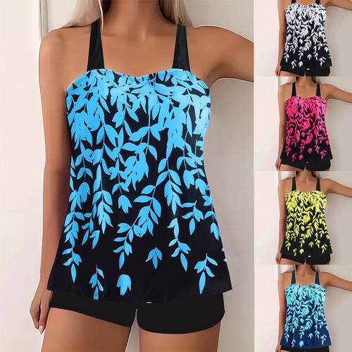 Women's split swimsuit plus size printed bikini women's