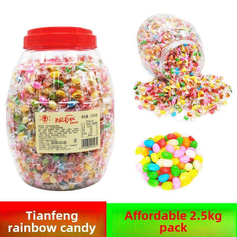 天凤彩虹糖桶装5斤水果软糖QQ糖混合口味七彩糖果零食彩色糖包邮