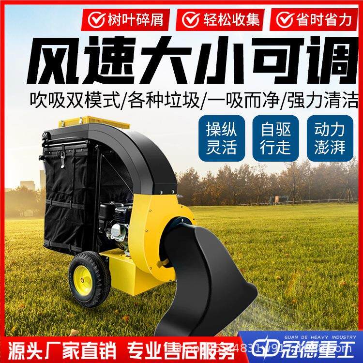 树叶吸叶机 手推自走式落叶收集车 汽油马路吸尘器小型树叶收集