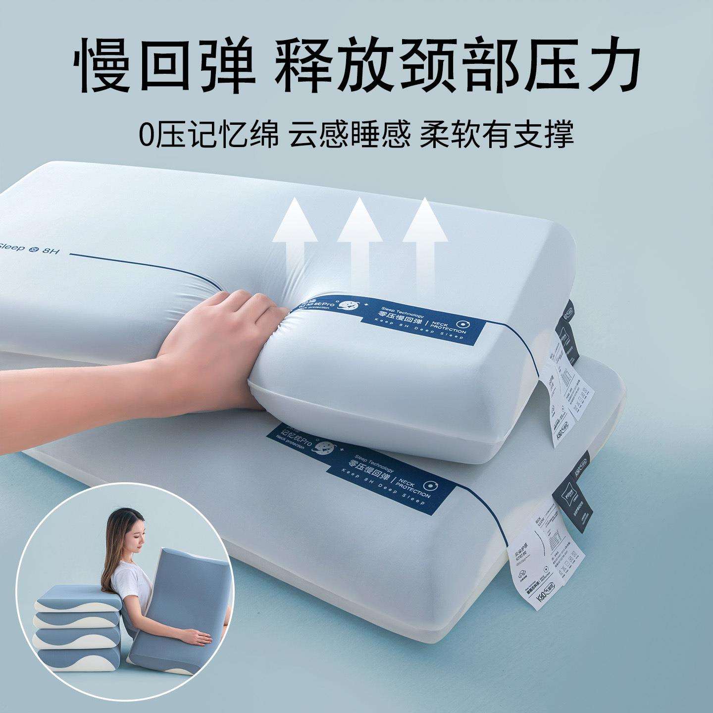 零压力深睡眠慢回弹记忆枕护颈枕助睡眠枕头成人学生宿舍单人枕芯