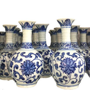 新款 家居摆设陶瓷简约小花瓶厂家直销青花手工现货花插花器可定制