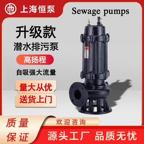 WQ污水泵潜水排污泵380v抽粪220v泥浆污水提升潜污泵耐用工业泵