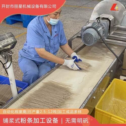 涂布铺浆粉条加工机，丽星粉丝生产线带烘干可日产十吨干粉条粉丝