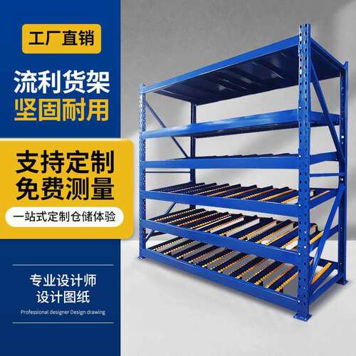 车间流利条货架先进先出货架定制重型线 线棒滚轮滑轨流利式货架