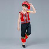 正品 少数族民族彝家族演服土 儿童苗族演出服广西壮族三月三表服装