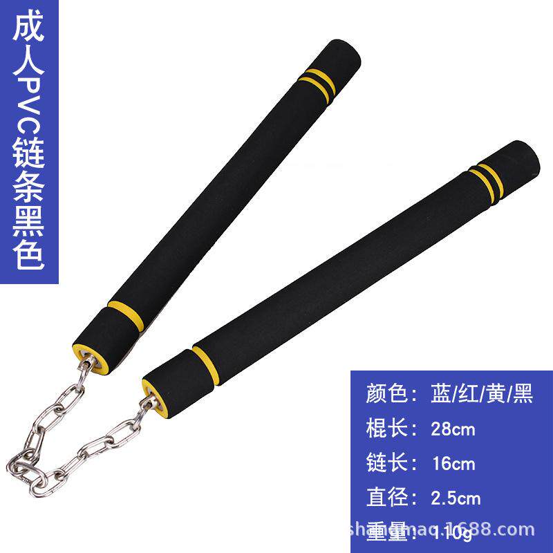 双截棍儿童海绵安全双结棍训练成人实战初学者教学练习不锈钢表演