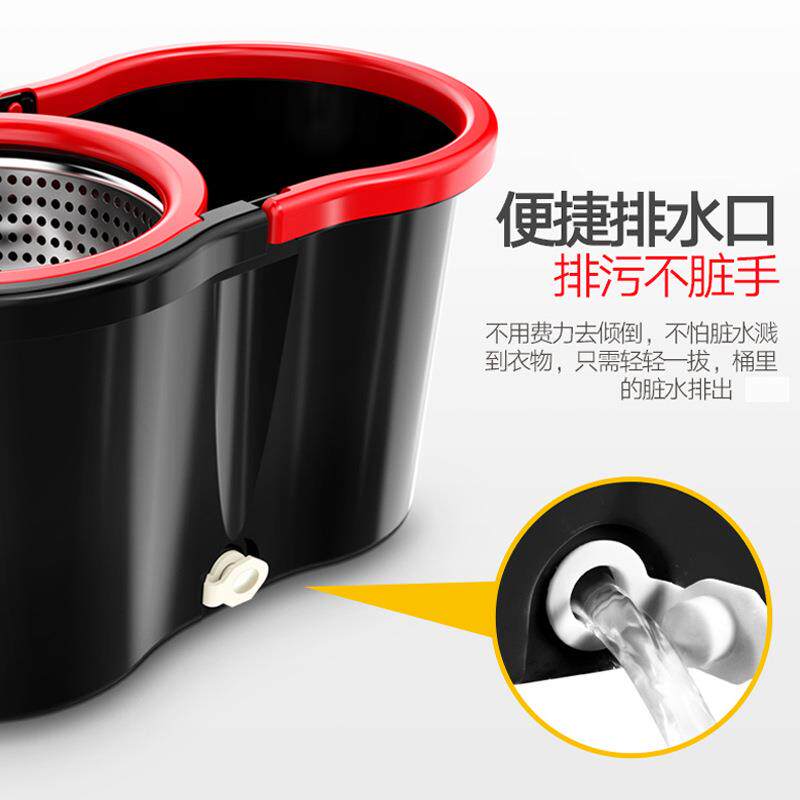 新款直销批双驱动墩布桶家用免手洗懒人拖把拖布悬浮篮八字桶圆头