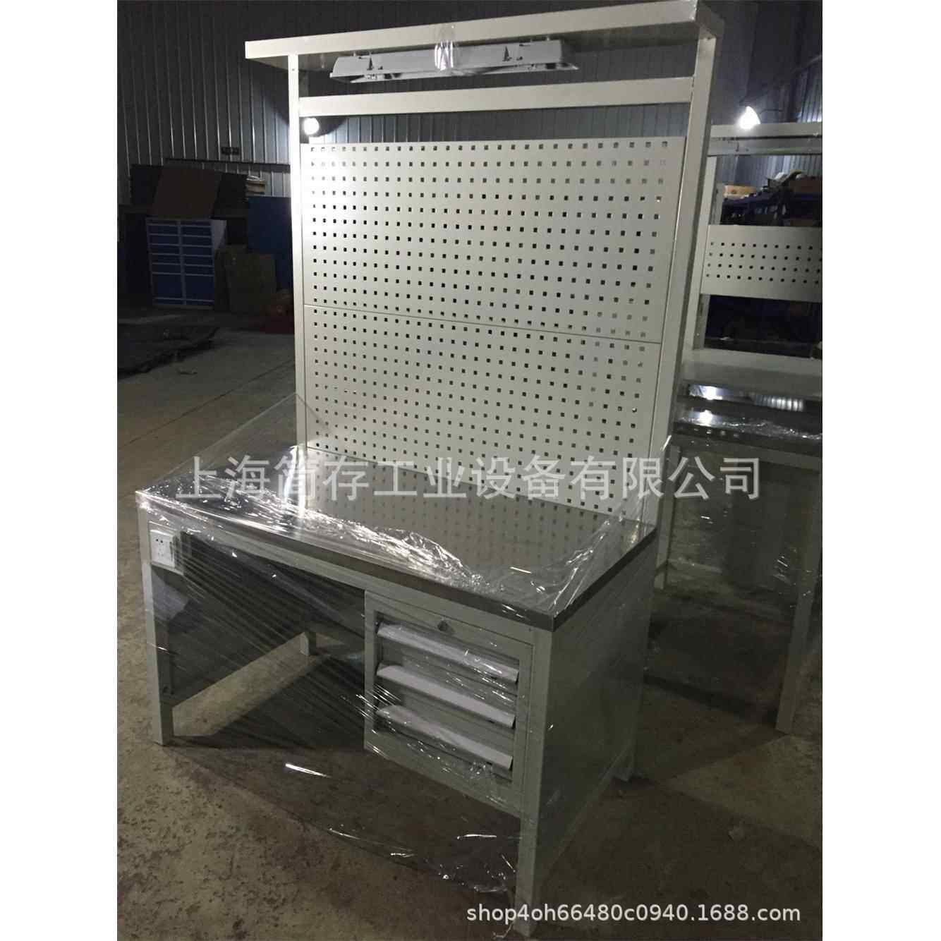 重型方孔挂板工作桌 模具桌 钳工桌不锈钢方管操作台实验室工作桌