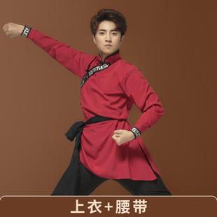 高档蒙骑马服舞服装 舞成人男舞台演出服少数民族艺考练功摔古跤服
