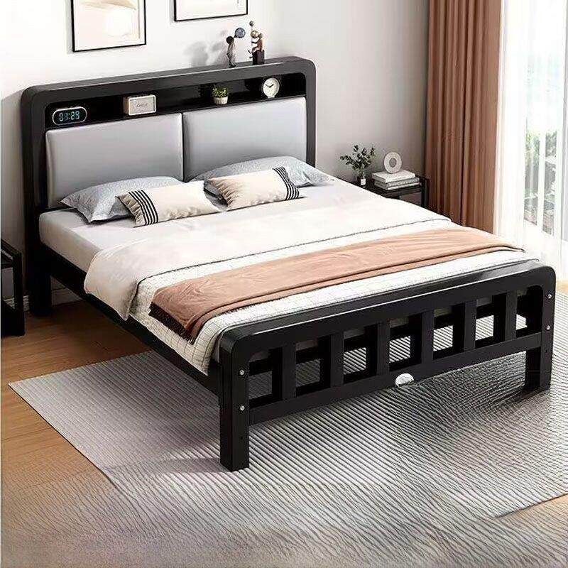 铁床家庭主卧室1.8张双人床1.5张单人宿舍加厚铁架床出租房1m铁床