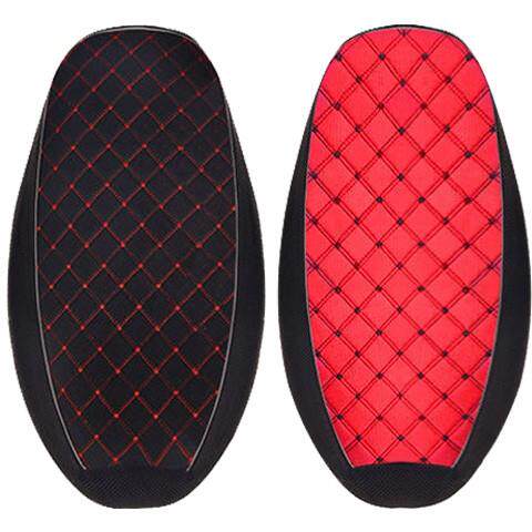 电动车踏板机车坐垫套防晒透气布面方格座垫电动车四季通用座套