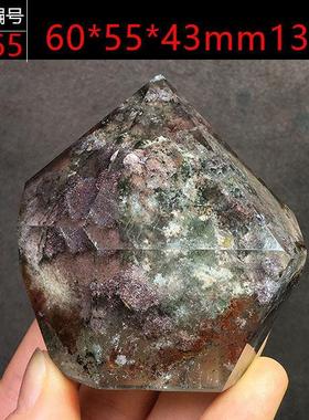 高档推荐墨绿色绿幽灵水晶柱子宝聚盆层矿金字塔原千石原家居饰品