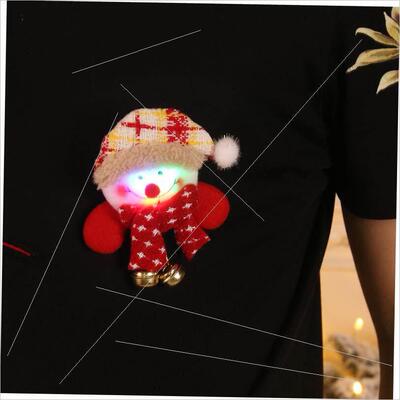 Christmas glow hanging bell badge Snowman children