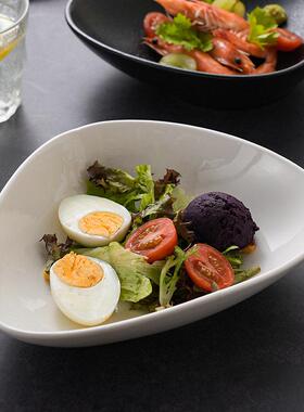 9.25 Triangle Salad Bowl Restaurant Ceramic Tableware