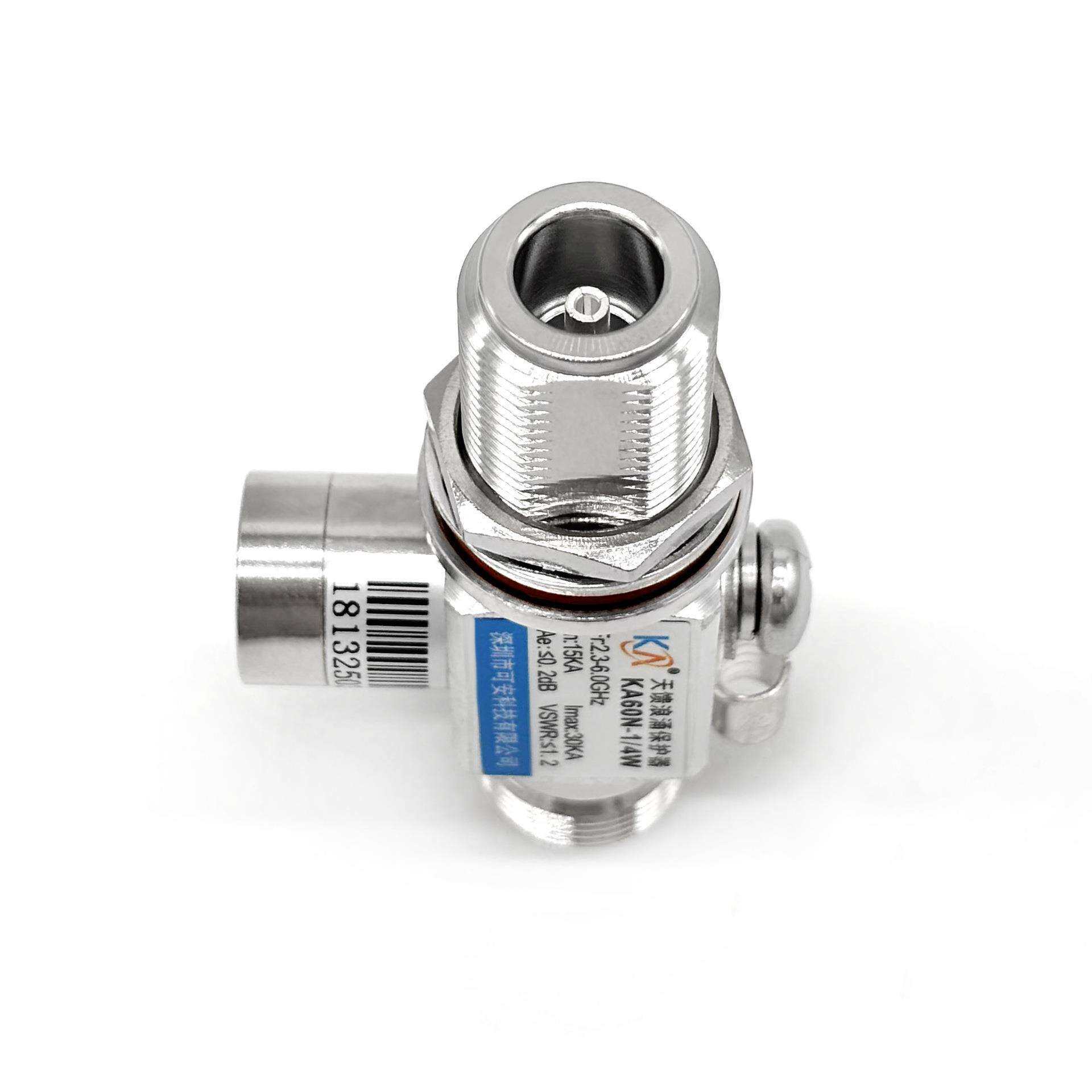 KA60N-1/4W天馈信号避雷器2.3-6G铁路地铁馈线防雷N-JK防水型IP67