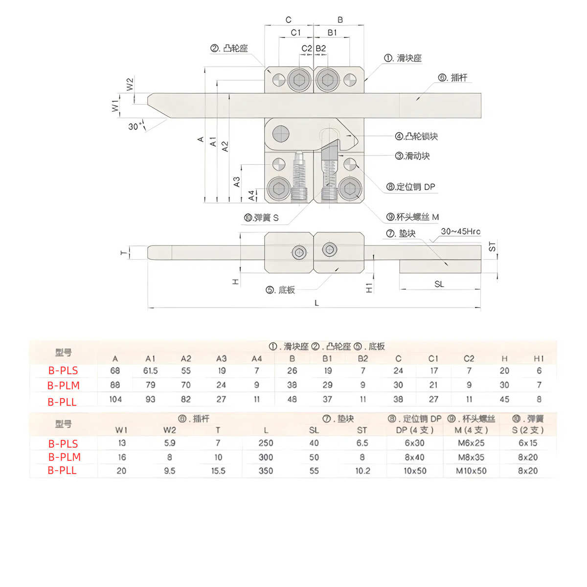 标模师日标插销式锁模扣PLM PLS PLL/锁模器扣机开闭器模具组件装