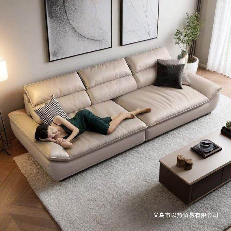 2025新款猫抓皮奶油风沙发客厅小户型直排意式极简可拆洗网红帆船
