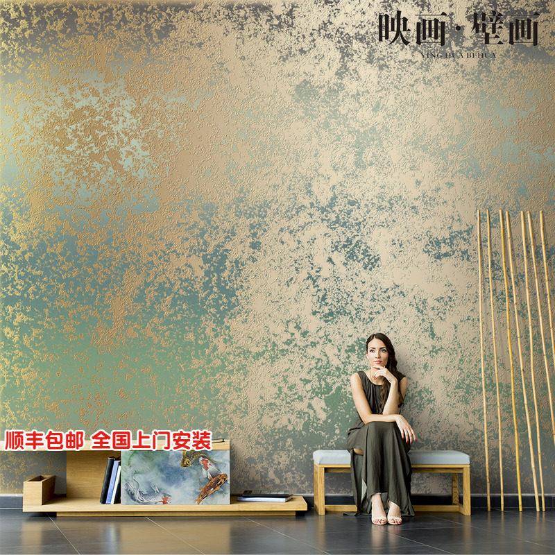 北欧抽象艺术复古金色斑点涂鸦壁纸客厅电视背景墙纸无缝壁画墙布