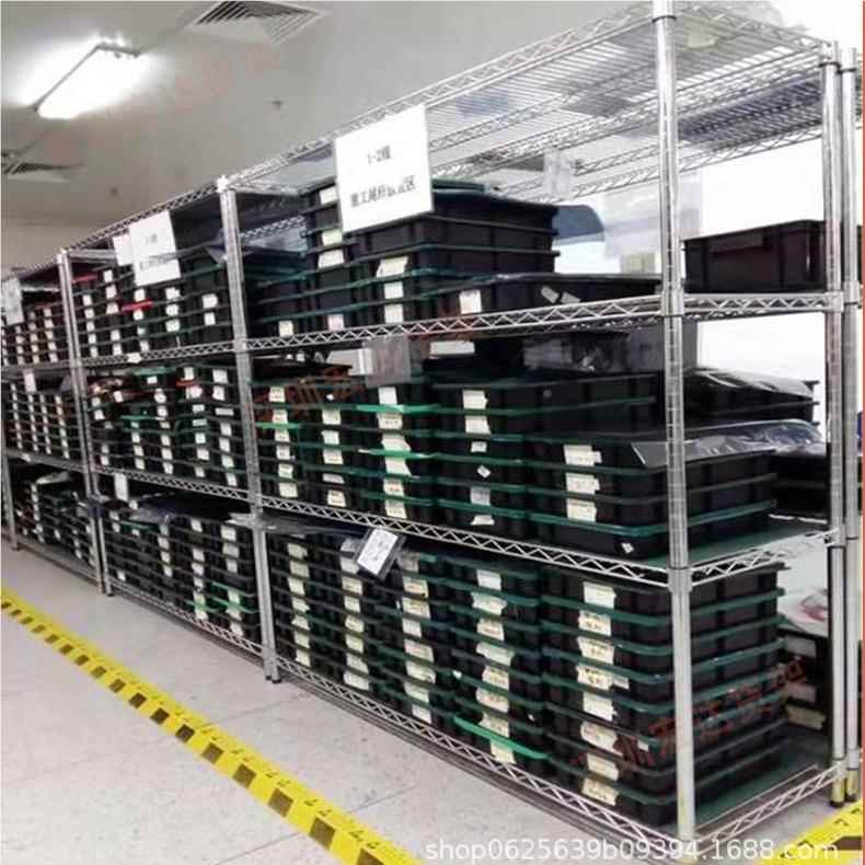 货架仓库置物架带轮碳镀铬线网钢动仓储锈钢多层加粗加厚移不收纳